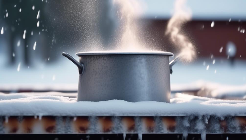 boiling water melts snow