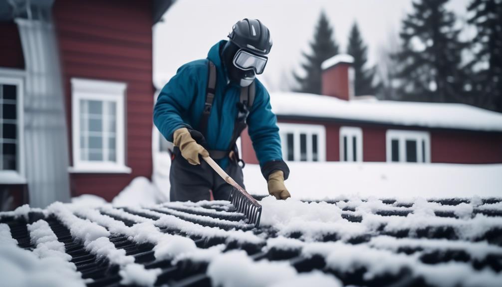 clearing snow from roof vents