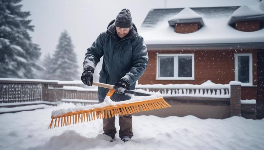 clearing snow off rooftops