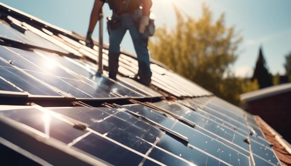 maintaining solar panels with roof cleaning