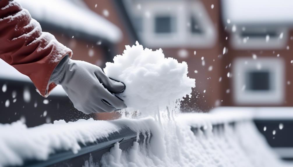 removing snow from gutters