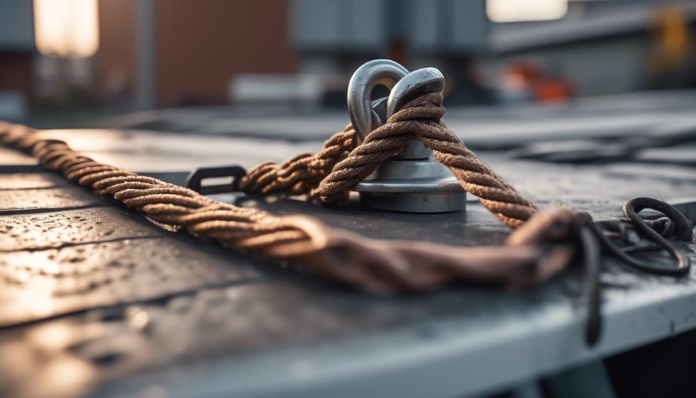 securing roof with anchors
