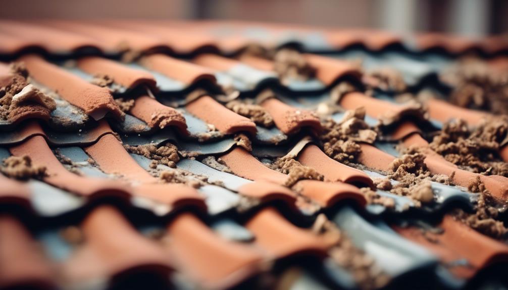 tile roofs show pest damage