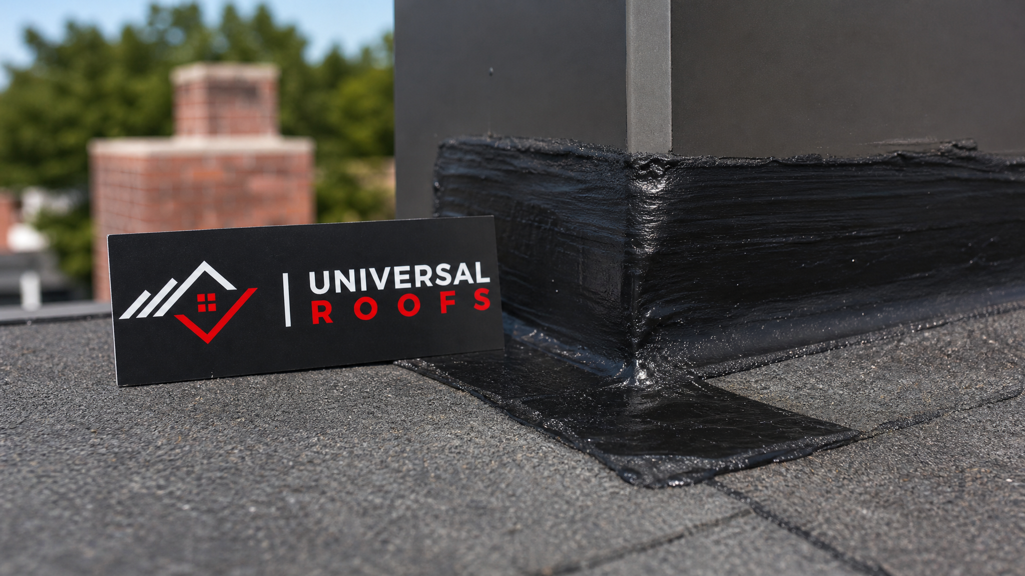 Close-up of a repaired flashing seam showing clean metal work