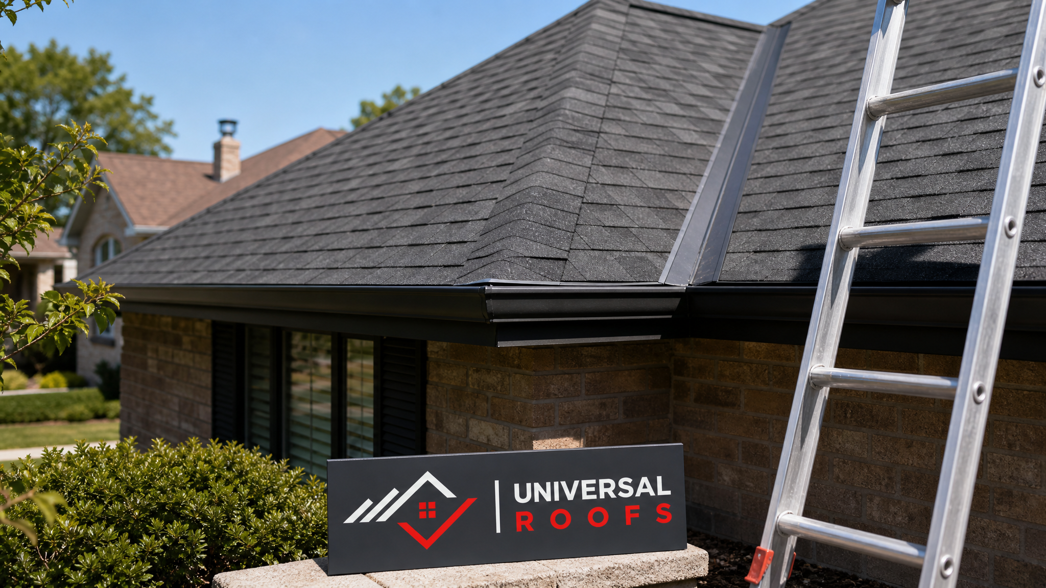 A dry, well-sealed Toronto home roof with visible waterproofing membrane and flashing details under clear summer sky