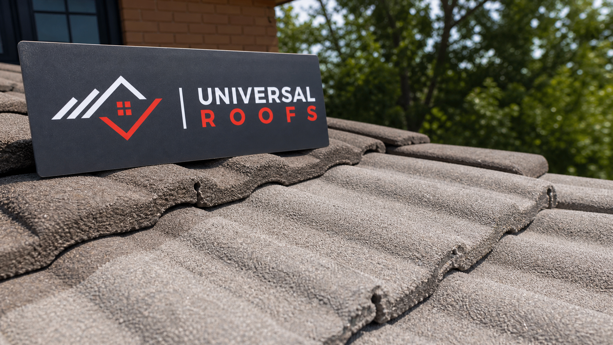 Close-up of clean tile roof surface and grout line after moss and algae removal treatment