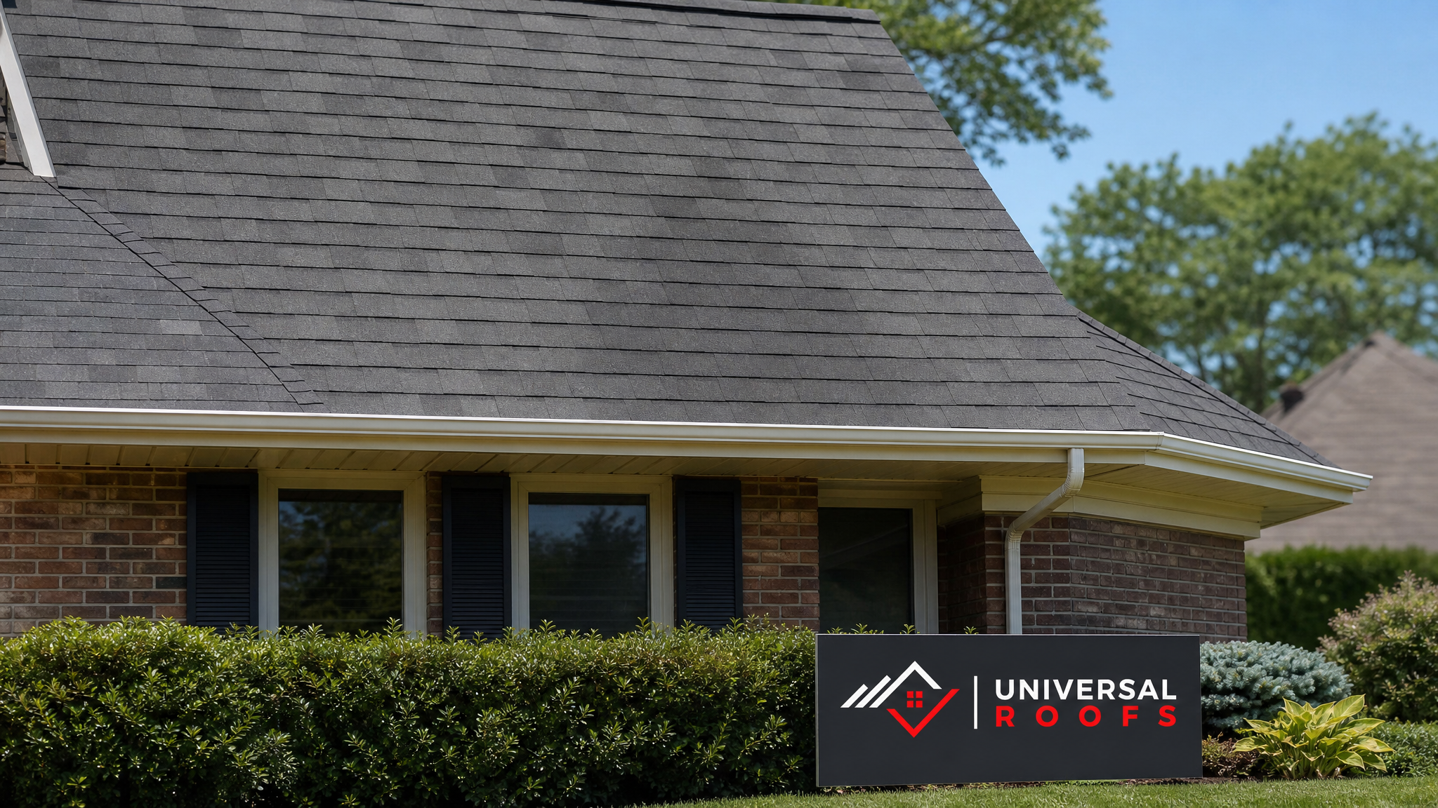Repaired asphalt shingle roof on a Toronto home in clear daylight after a cold-weather shingle repair