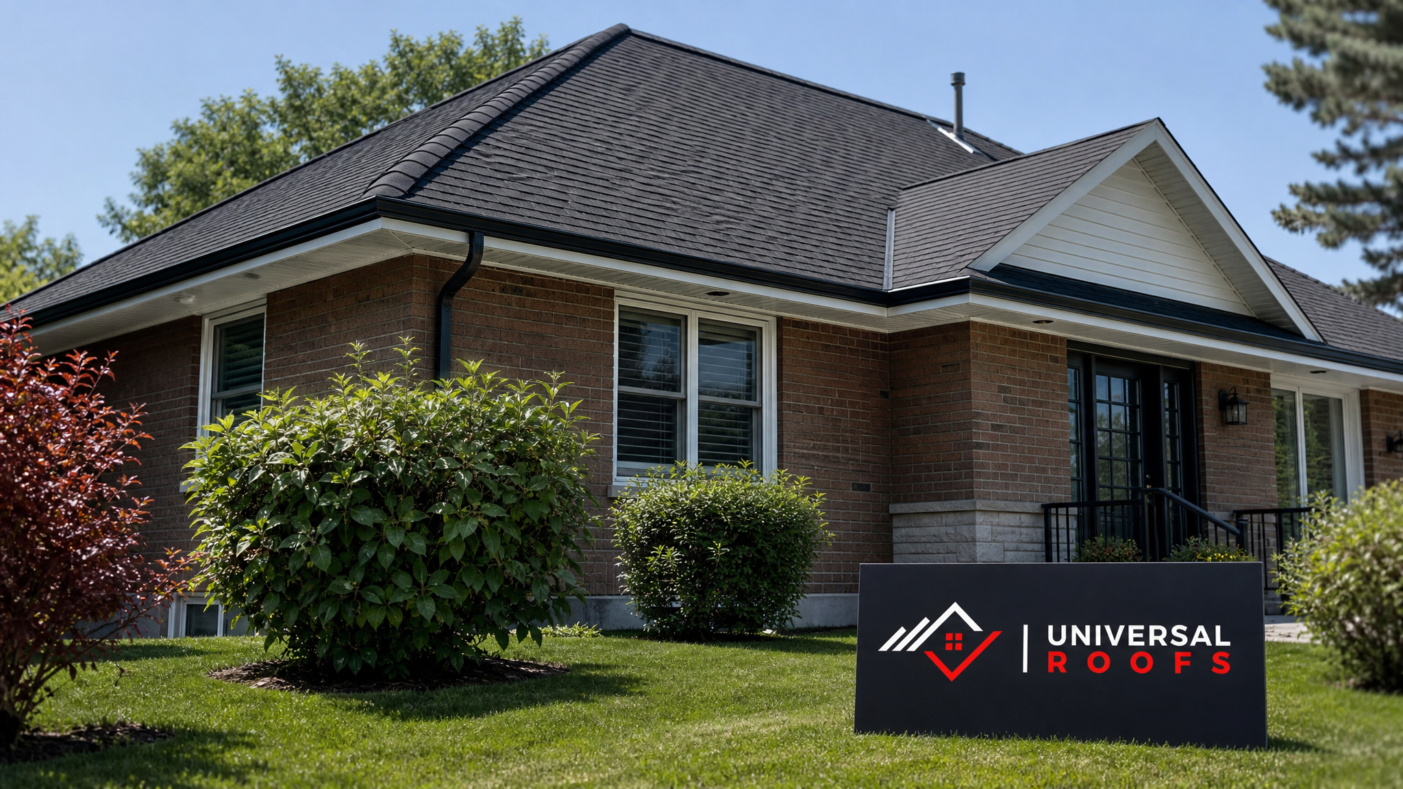 Well-ventilated Toronto home roof with balanced ridge and soffit vents on a clear summer day