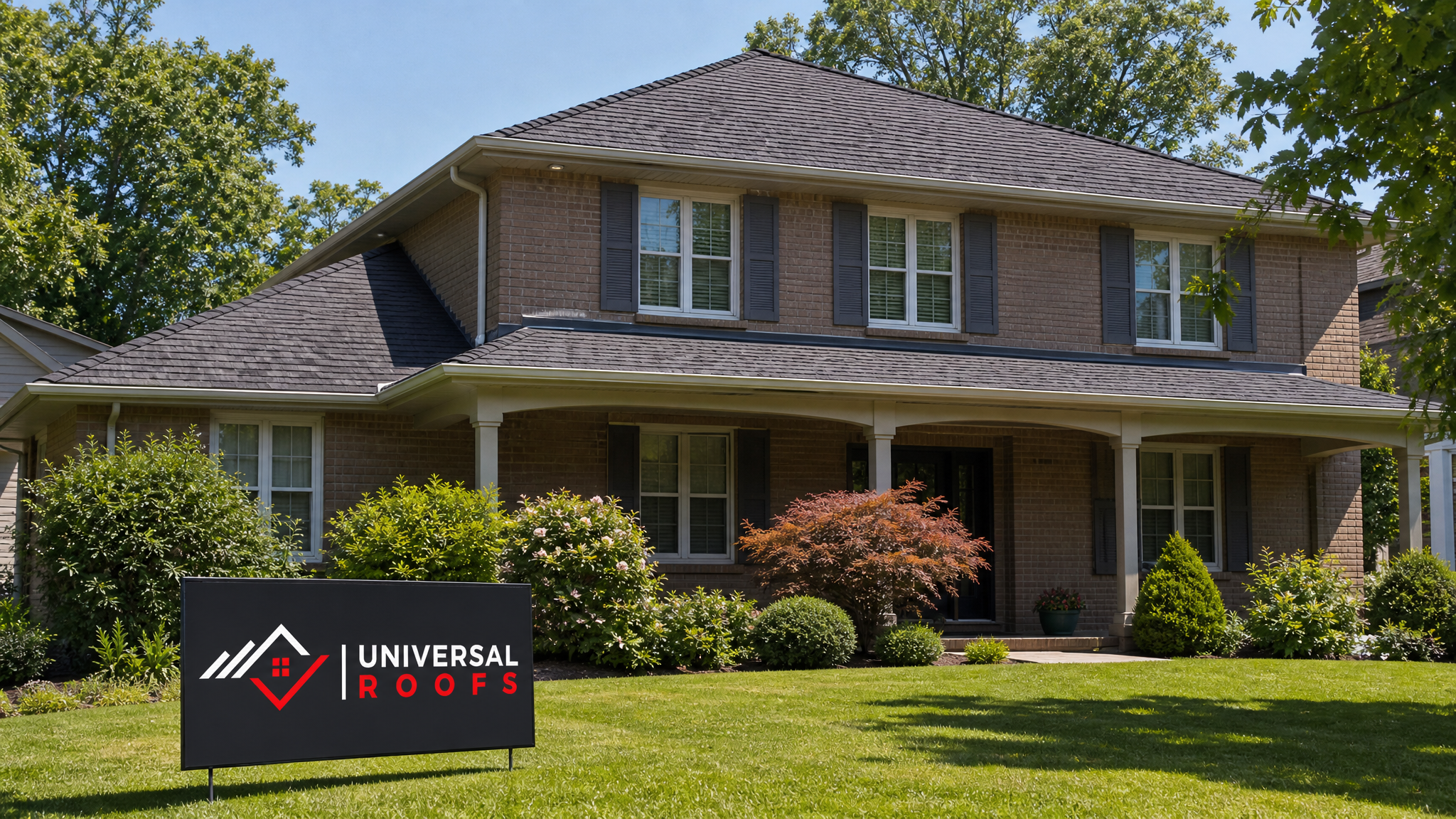 A well-ventilated Toronto-area home exterior on a sunny summer day showing a ridge vent along the roofline and soffit vents under the eaves