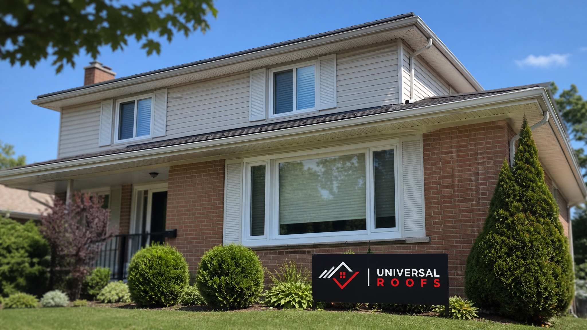 Well-ventilated older home roof in Toronto with balanced soffit intake and ridge exhaust vents on a sunny summer day