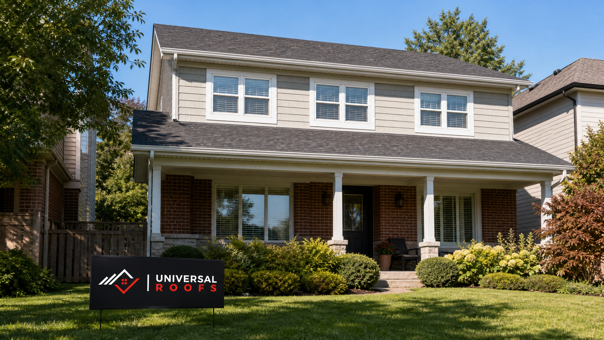 Healthy, straight roofline on a Toronto-area home after attic ventilation upgrades corrected early sagging