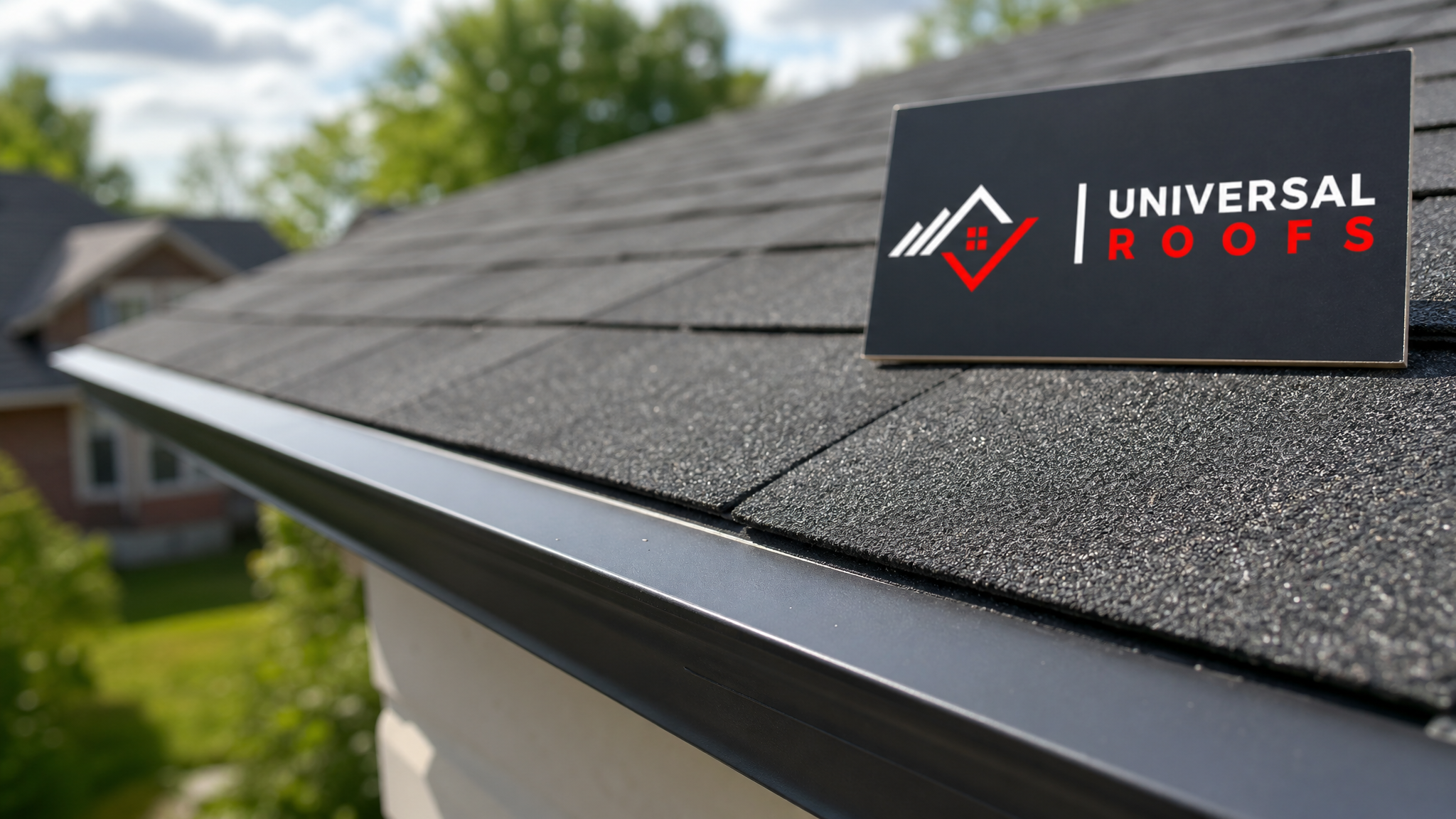 Close-up of clean asphalt shingle granules and roof edge after soft-wash cleaning treatment