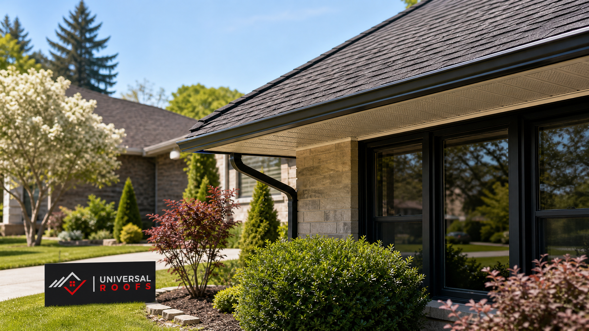Well-ventilated Toronto attic roofline with balanced soffit and ridge vents on a summer day