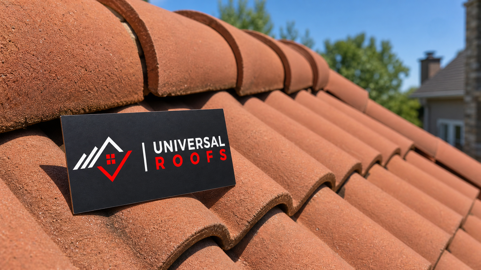 Close-up of clean clay roof tiles showing texture and colour after soft-wash cleaning