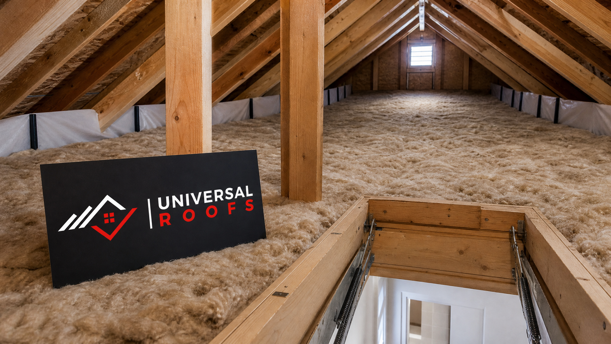 Well-insulated Toronto attic with even batt coverage and clear soffit venting on a summer afternoon