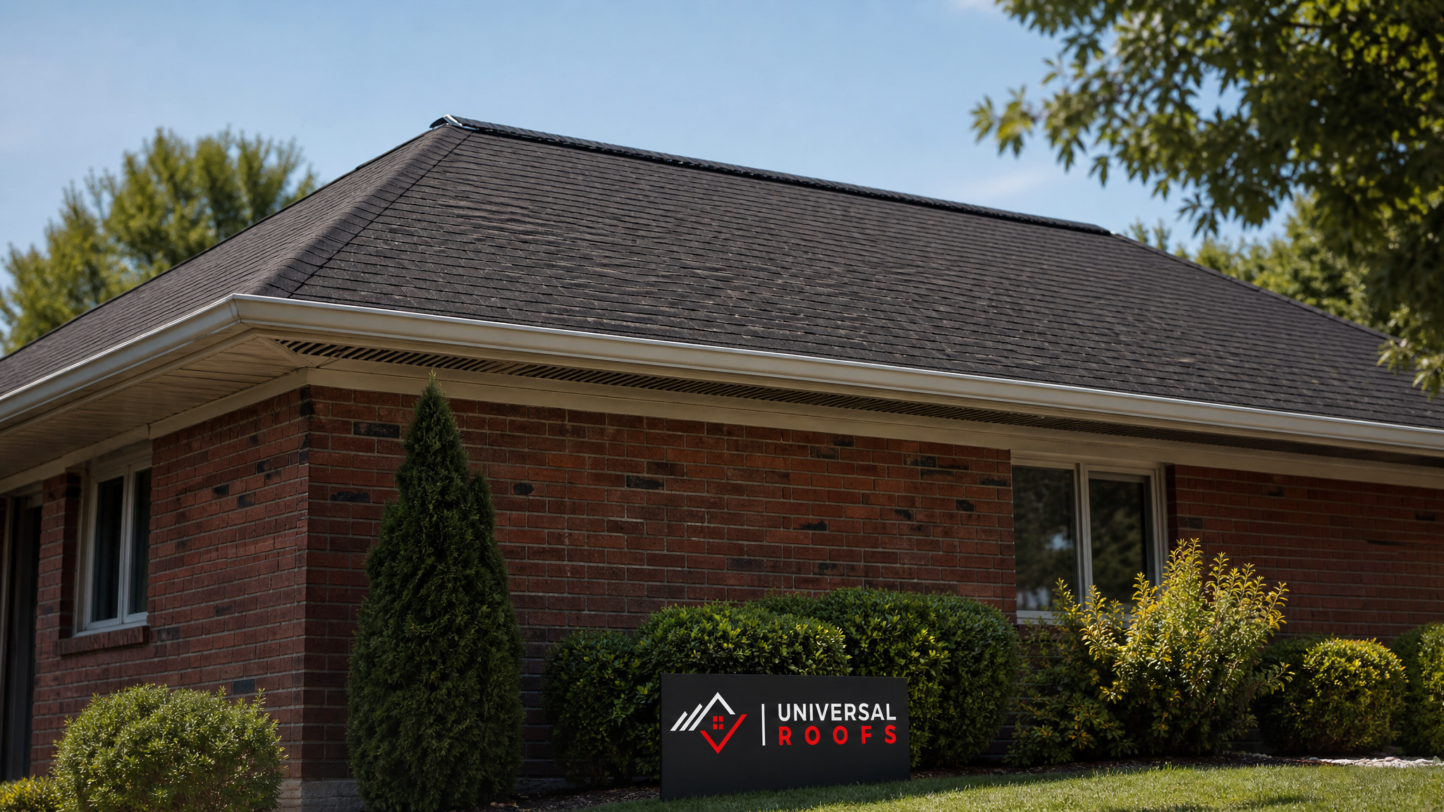 Well-ventilated Toronto home roofline with ridge vent and soffit vents visible on a bright summer day