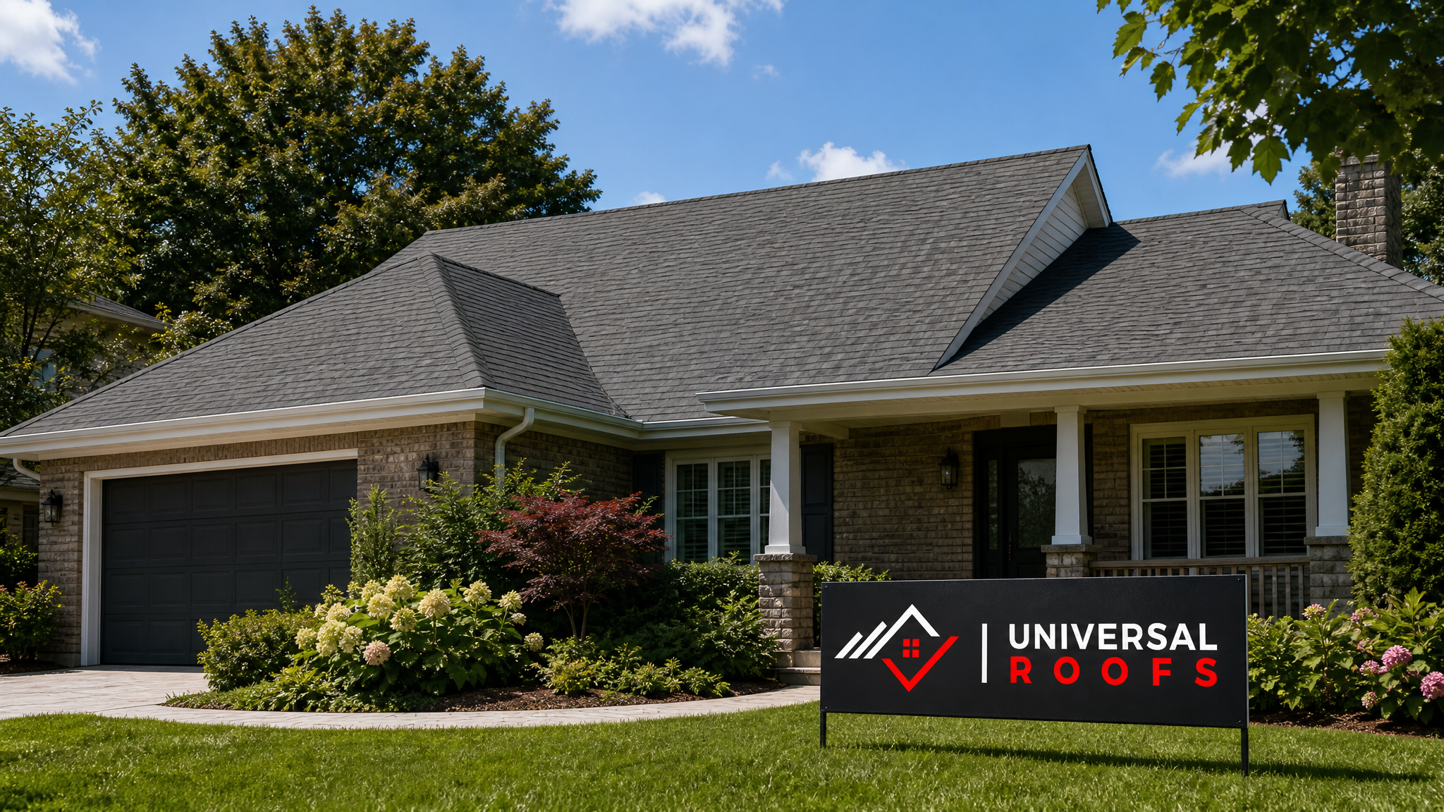 A well-maintained residential roof with clean asphalt shingles under summer daylight in a Toronto neighbourhood