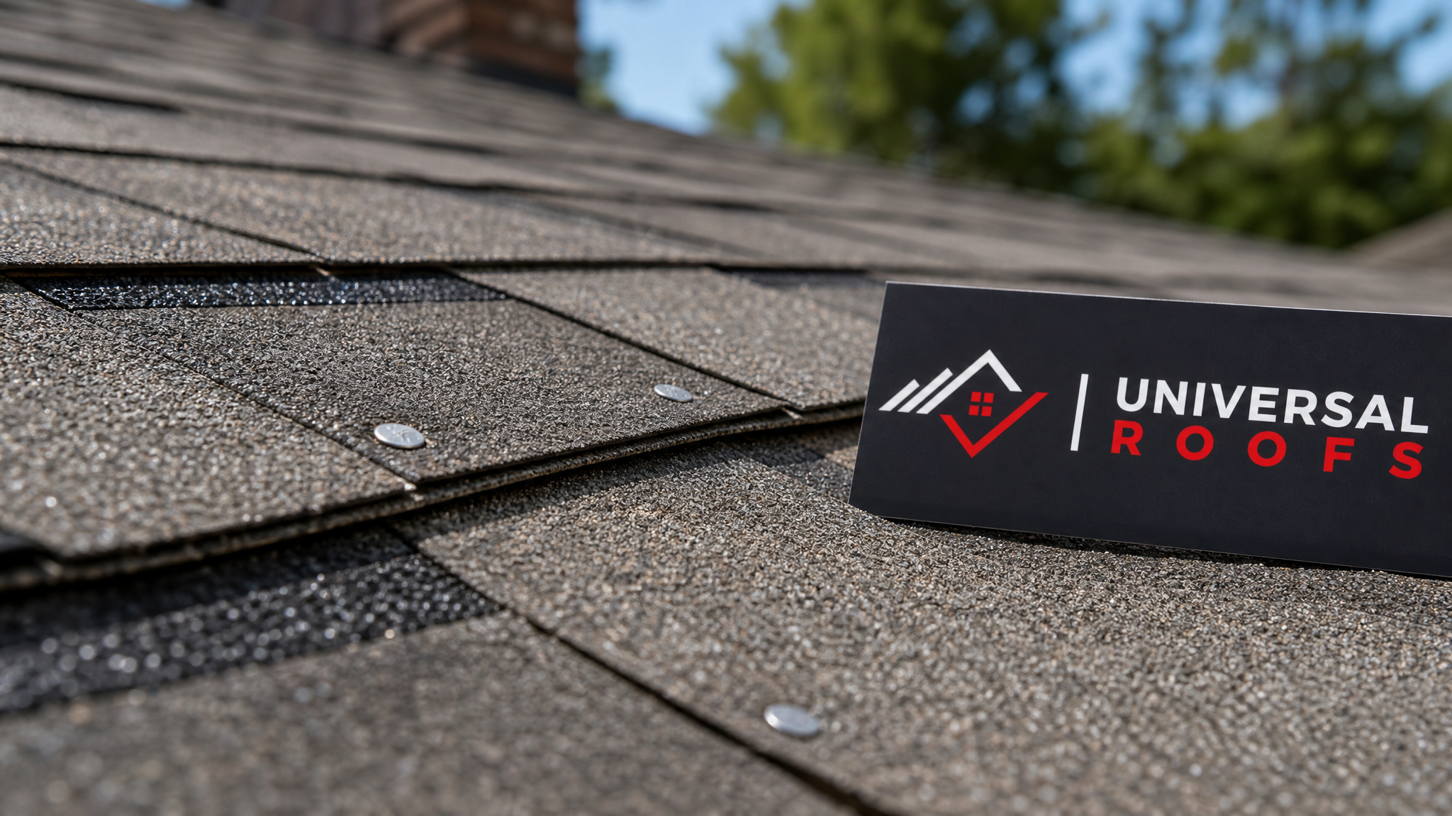 Close-up of overlapping asphalt shingle tabs and nail placement showing proper repair technique