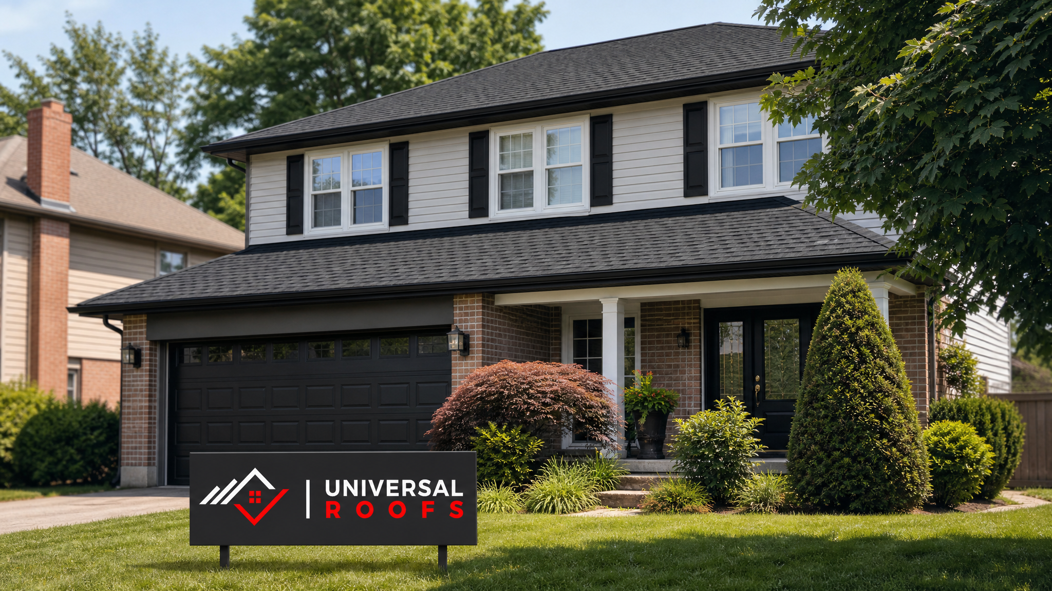 Well-maintained asphalt shingle roof on a Toronto-area home on a sunny summer day, ready for a mortgage refinancing inspection