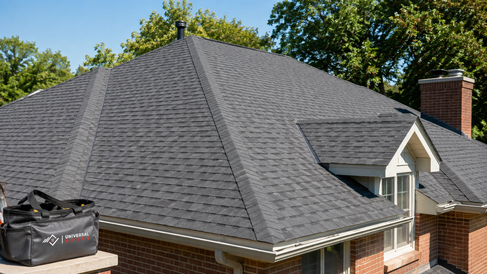 Asphalt shingle roof on a Mississauga two storey home reviewed during a summer roof inspection