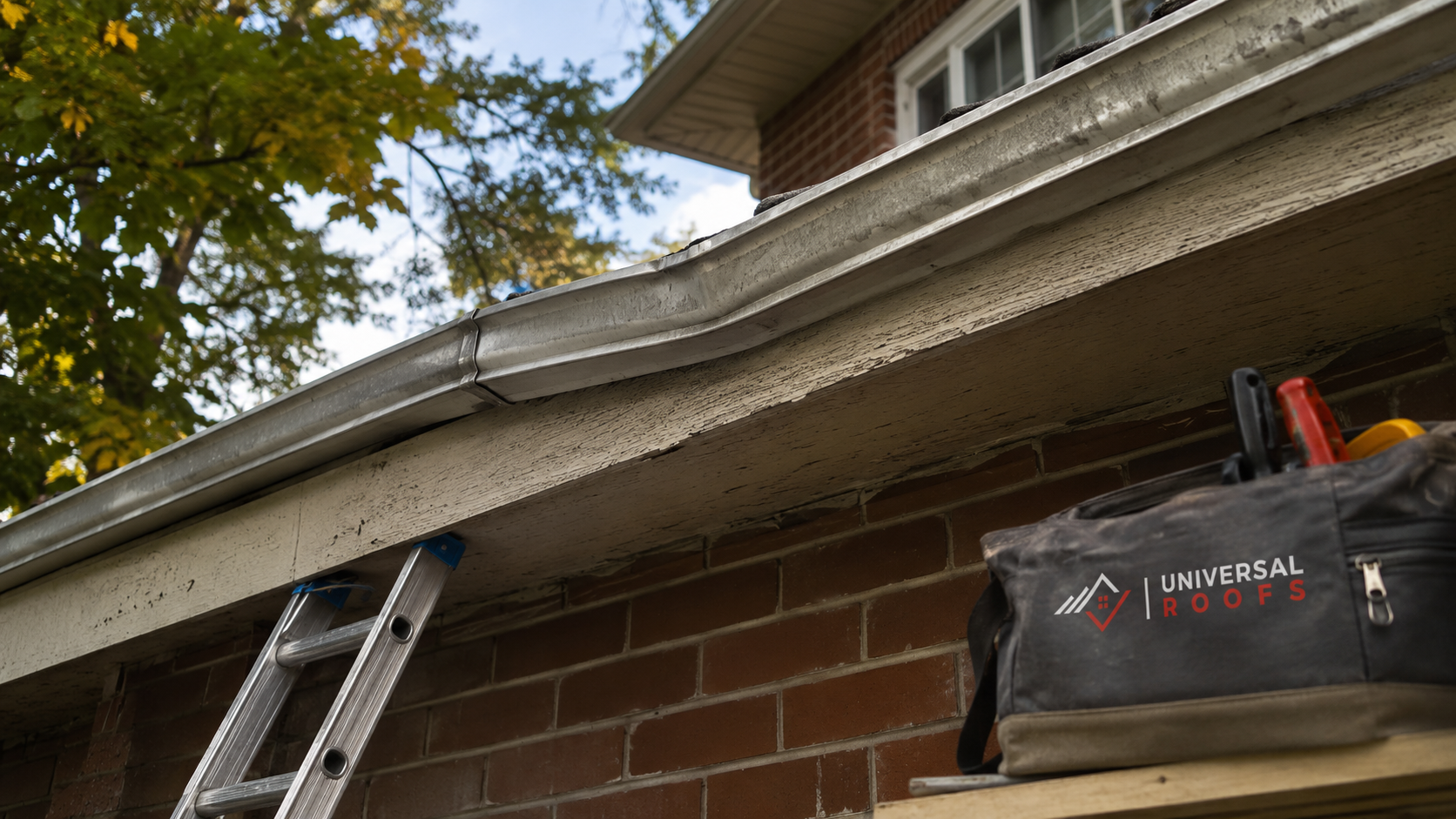 Sagging eavestrough pulling away from fascia on an Etobicoke home needing eavestrough repair etobicoke service
