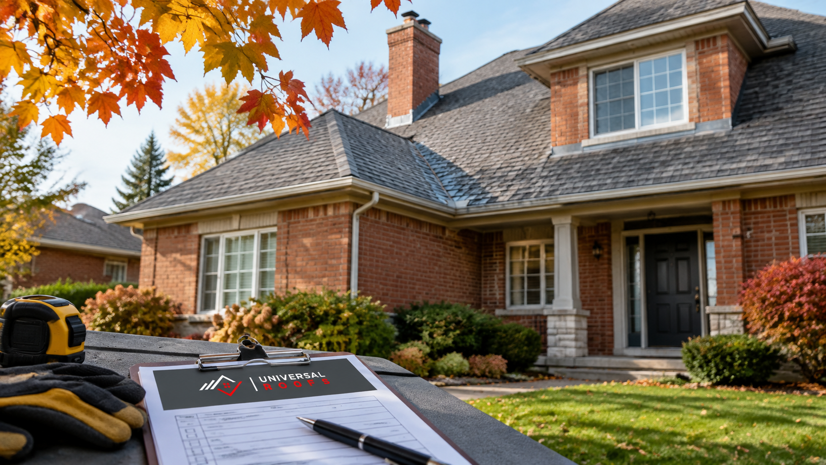 Asphalt shingle roof on a Newmarket home showing the wear that prompts roof repair Newmarket calls in autumn